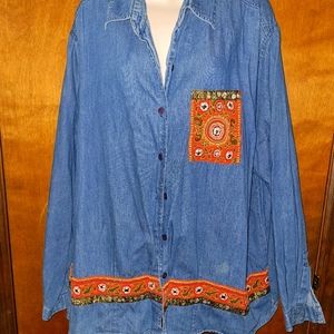 Plus Jean Button down Shirt